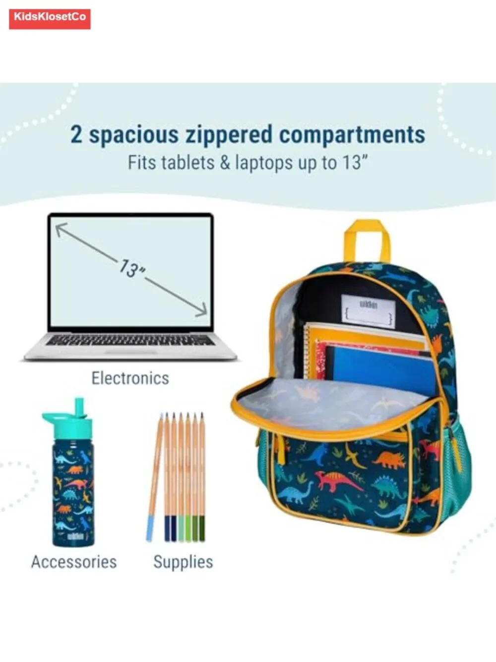 Kids Backpack, ECO rPET Recycled Lightweight Bookbag with Padded Straps